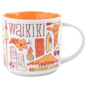 スターバックス ハワイ限定 WAIKIKI マグカップ 414ml スタバ ハワイ ワイキキ コーヒー コーヒーカップ コップ プレゼント シュリンプ ハングルース アロハ｜agstyle