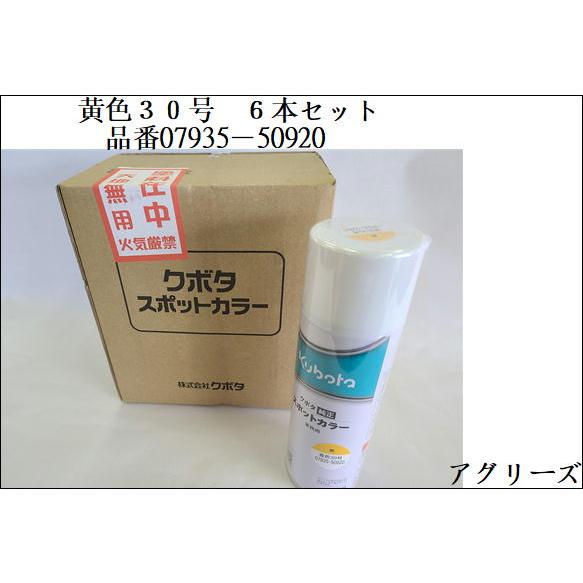 クボタ純正 塗料スプレー スプレー缶 スポットカラー 480ml 30号 6本セット