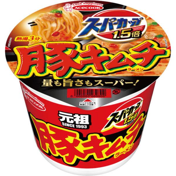 エースコック　スーパーカップ１．５倍　豚キムチラーメン　×12食入