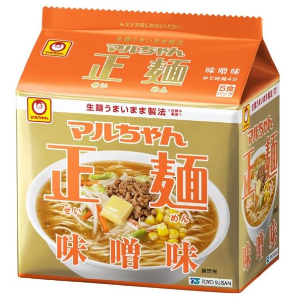 東洋水産　マルちゃん正麺　味噌味　5食パック　×6袋入