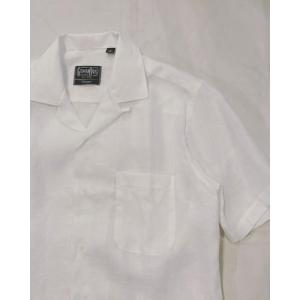 Gitman Vintage (ギットマンヴィンテージ) White Linen Camp Shirt / 半袖開襟シャツ ホワイトリネン｜ah1982