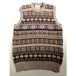 JAMIESON'S◇ニットベスト(厚手)/ウール/BLU/スコットランド製