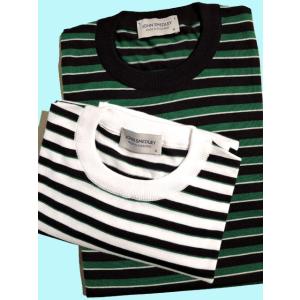 JOHN SMEDLEY ジョンスメドレー 30G ボーダー クルーネック ニットT
