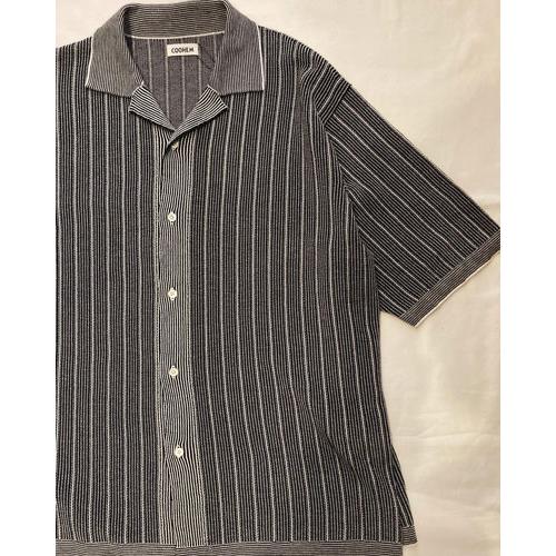 COOHEM (コーヘン) 13-242-025 COTTON STRIPE KNIT SHIRT　...