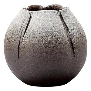 信楽焼 へちもん 花瓶 フラワーベース 大きい 丸型 茶色 白 残雪つぼみ 陶器 MR-1-2535の商品画像