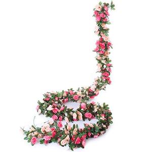Kindness バラ ガーランド 2.5m 1本入 造花 インテリア フラワー シルク 壁掛け 枯れない花 藤の花 薔薇 観葉植物 デコレーションの商品画像