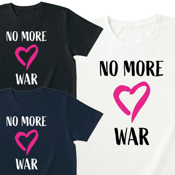 Tシャツ No More War 半袖 メンズ レディース 反戦 世界 平和 ロゴ ティシャツ