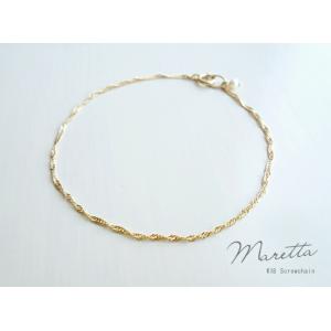 K18 スクリューチェーンブレスレット 『 Maretta マレッタ 』 18K 18金 YG WG...