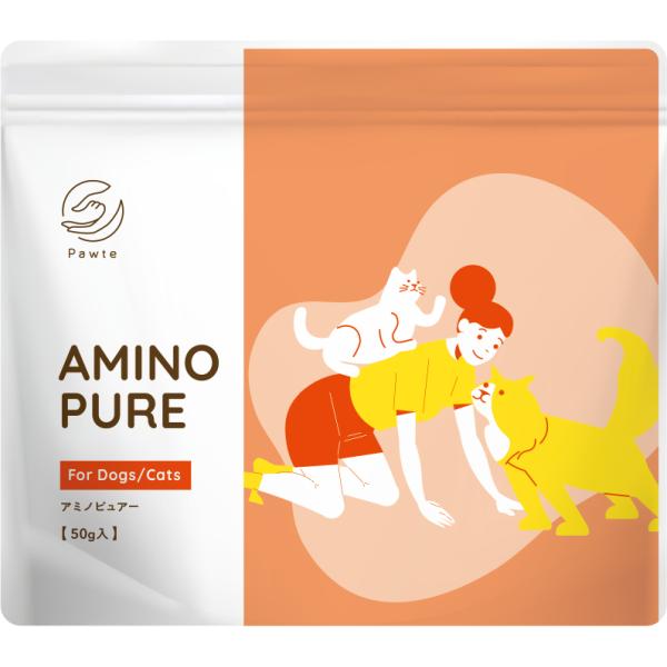 犬猫用アミノ酸BCAAサプリメント  アミノピュアー 50g パウチタイプ　アルギニン リジン【レタ...