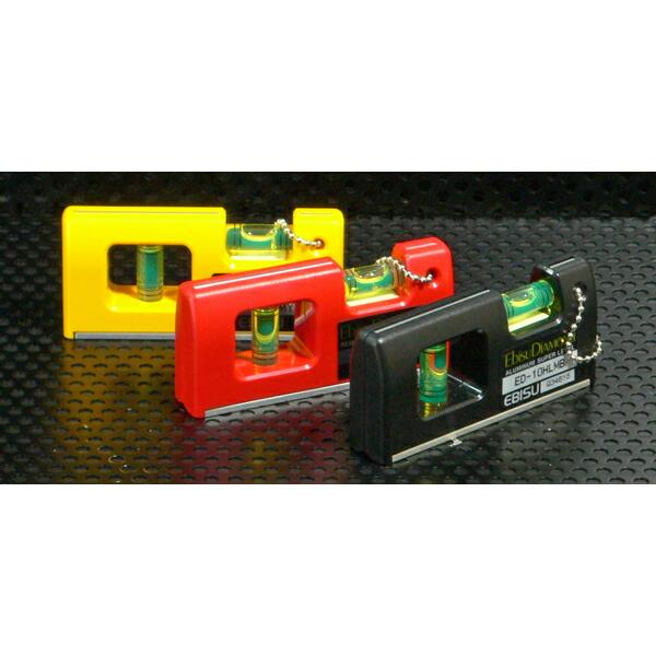 エビス  【エビス】水平器　100mm　ハンディレベル2　ED-10HLM　黒・黄・赤の3色