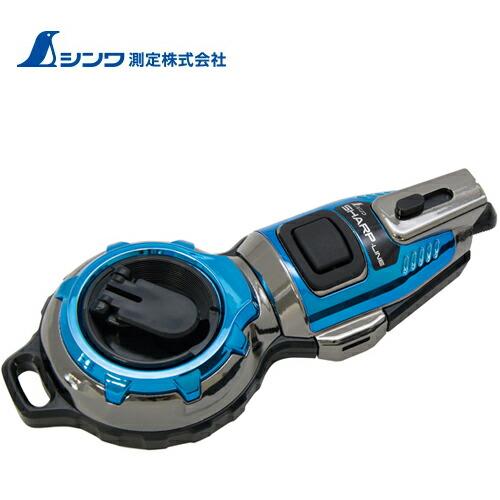 シンワ測定 #73299 ハンディ墨つぼ　Jr. Plus　手巻　シャープライン メタルブルー