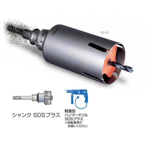 ミヤナガ PCWS80R ポリクリック ウッディングコアドリル セット SDSプラスシャンク（80m...