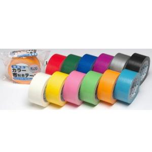 リンレイテープ #384 包装用　布カラー粘着テープ　5cm巾×25m　色選択(11色)