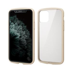 エレコム iPhone11 Pro 耐衝撃ケース アイボリー ストラップホール付き LITE フレームカラー ワイヤレス充電対応 PM-A19BTSLFCIV