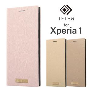 Xperia 1 手帳型ケース 耐衝撃 TETRA サイドマグネット スタンド機能付 ポケット付 シンプル 女性 女子 合皮 おしゃれ RT-RXP1TBC2