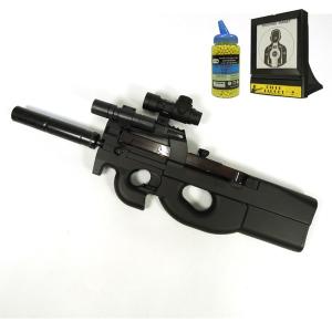 電動ガン FN P90ドットサイト搭載特殊部隊銃器 BB弾2000発付き プロターゲット ターゲット付き サバゲー ###電動ガンD90H/弾◆###｜ai-mshop