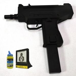 電動ガン BB弾＆ターゲット付 MICRO UZI エアーガン BB弾2000発付き プロターゲット ターゲット付き サバゲー ###電動ガンD93/的/弾◆###