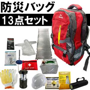 防災セット 1人用 13点 防災グッズ 防災リュック 防災用品 防災バッグ ###防災セット一人用###
