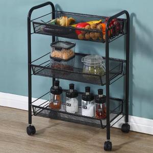 キッチンワゴン キャスター付き 5段 カート メッシュ スチール マルチ