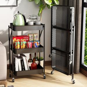 折りたたみ ラック 4段 キャスター付き キッチンラック ランドリー