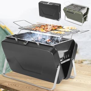 バーベキューコンロ 折りたたみ コンパクト 卓上 BBQコンロ トランク型 BBQグリル 焚き火台 軽量 簡単 収納ケース 焼肉 炭焼き 網焼き ###コンロX6-005-###｜ai-mshop