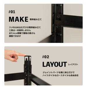 オープンシェルフ 5段 スチール棚 スチールラ...の詳細画像4