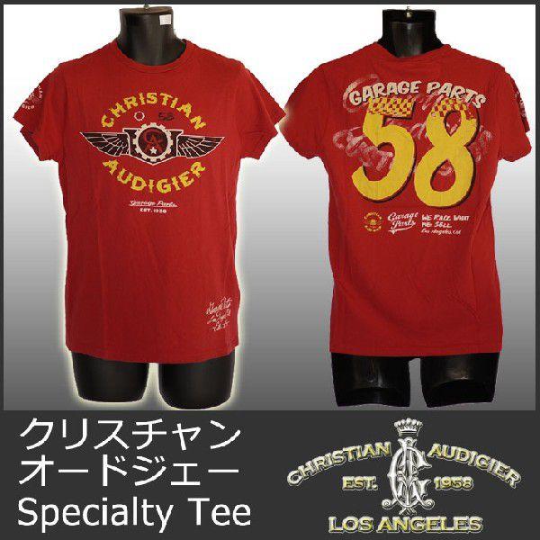 クリスチャンオードジェー Tシャツ メンズ 丸首 ガレージ58/赤 レッド B0CBGJYB ED ...