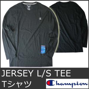 チャンピオン Tシャツ メンズ ロンT 長袖 黒 ブラック CHAMPION JERSEY L/S TEE 5035｜ai-na