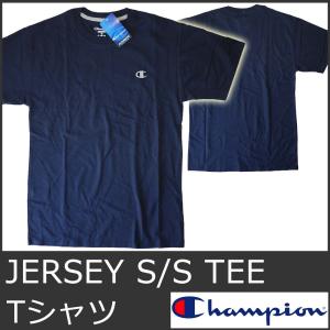 チャンピオン Tシャツ メンズ 半袖 青 ネイビー USA CHAMPION Jersey S/S Tee 5042｜ai-na