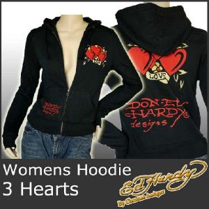 Ed Hardy（エド・ハーディー） フードパーカー レディース ファー エコ