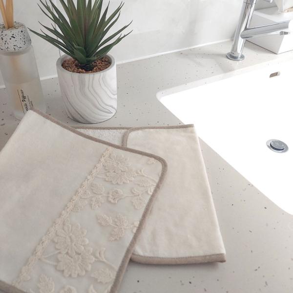 人気のレースが フェイスタオルになりました リングタオル掛けに掛けやすい smz 細幅 馴染やすいア...