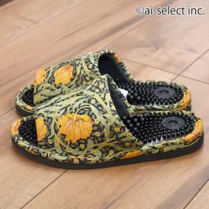 健康 スリッパ 足つぼ ウィリアムモリス Lサ...の詳細画像2