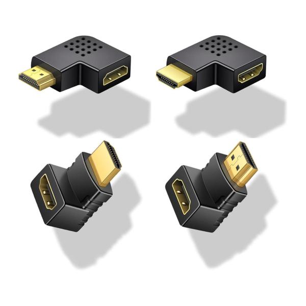 サムコス HDMI L型変換アダプタ 4個セット 延長コネクタ 90度 270度 オス メス コネク...