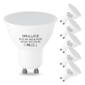 ORALUCE LED電球 GU10口金 スポットライト 50W形相当 6W 480lm 6500K 昼光色 調光不可 省エネ 長寿命 ビーム角｜ai-shops