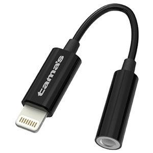多摩電子工業オーディオ変換アダプタ φ3.5mmジャック4極仕様 Lightningポート用 ブラッ...
