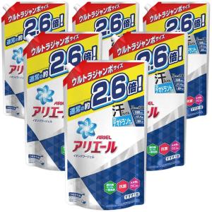 【ケース販売】 アリエール 液体 抗菌 洗濯洗剤 詰替え用 ウルトラジャンボ 約2.6倍 1900g 6袋セット｜ai-yshop