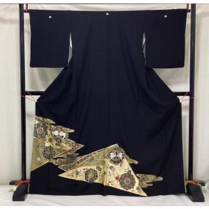 リサイクル着物 黒留袖 中古 着物 正絹 化繊 仕立て上がり 金駒刺繍
