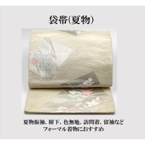 中古品 正絹 名古屋帯 螺鈿加工 引箔 金彩友禅 六通柄 O25009 t : 愛