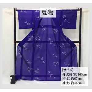 小紋 夏 絽 夏用 洗える着物 裄65.5cm 身丈155cm お洒落着 普段着 ポリエステル 青 美品 M サイズ 4218 小紋 夏 絽 夏用 洗える着物 裄65.5cm 身丈155cm お洒落着 普段着