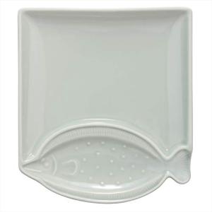 波佐見焼 魚皿 (トト皿) 角皿 ひらめ グレー 303345C502の商品画像