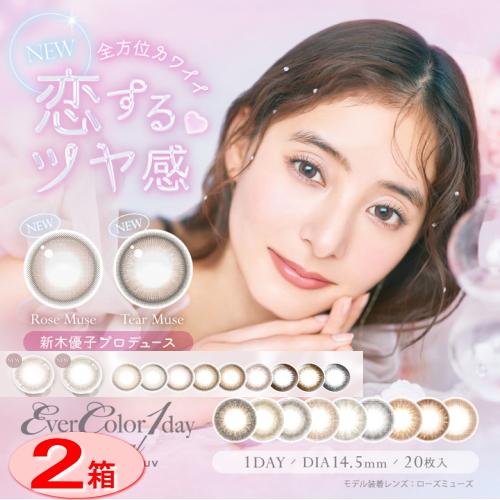 エバーカラーワンデーナチュラルモイストレーベルＵＶ ２箱セット カラコン1day