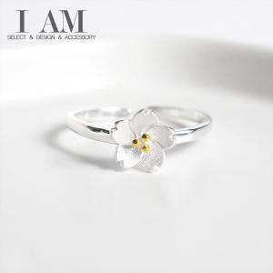 桜 フラワー リング 花 指輪 シルバー925 フリーサイズ レディース 女性 デザイン アクセサリー