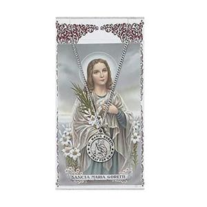 聖マリアゴレッティ ピューターメダルネックレス ホーリーカード付き 3/4インチの商品画像