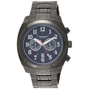 Akribos XXIV Men s ak624bk究極クロノグラフブラックステンレススチールpillow-cutブレスレット腕時計 並行輸入品の商品画像