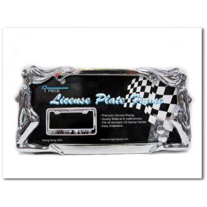 ナンバーフレーム 有刺鉄線 ライセンスフレーム USサイズ ローライダー