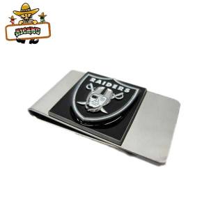 レイダース マネークリップ ロゴ デザイン NFL RAIDERS 財布 ブラック おしゃれ コンパクト お札 アメフト アメリカンフットボール ローライダー アメリカ 雑貨｜aicamu