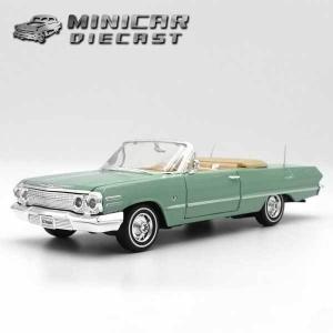 【アウトレット品】 1/24 箱入り ミニカー 1963 Chevrolet Impala CONV. パステルグリーン