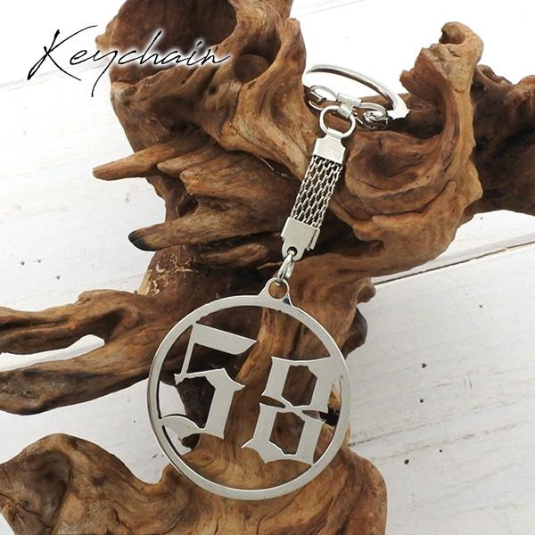 メタル クローム キーホルダー 1958 58 ロゴ キーチェーン キーチャーム キーリング CAD...