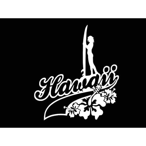 ステッカー セクシーサーフガール HAWAII LOGO ハイビスカス 全6色 ホワイト ブラック ...