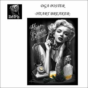 DGAポスター（HEART BREAKER）60cm×45cm  ハートブレイカーアメリカ直輸入 DavidGonzalesArt チカーノ ローライダー マリリンモンロー インテリア雑貨